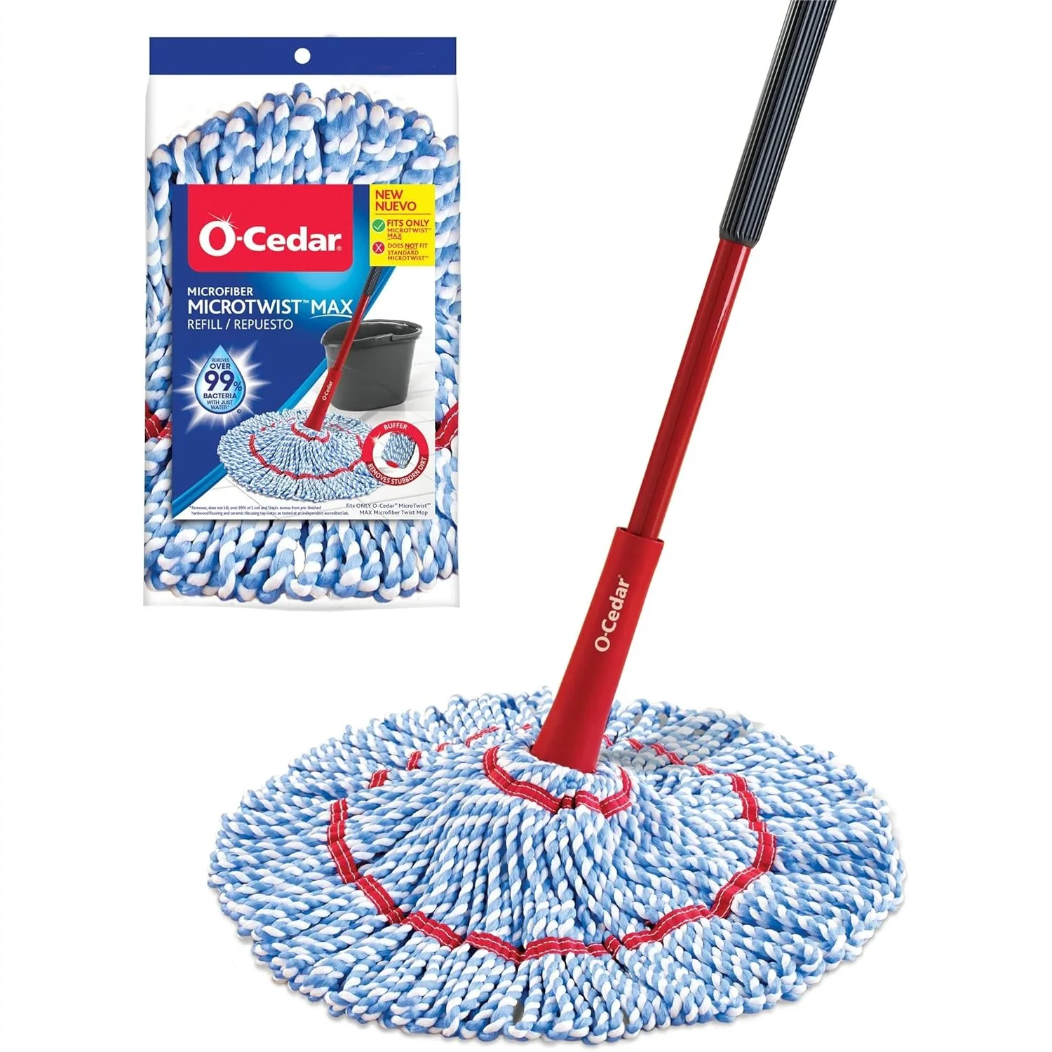 Microfiber Twist Mop with Extra Refill, Hands-Free Wringing, 18-Inch Mop Head for All Floor Types
Microfiber Twist Mop with Extra Refill, Hands-Free Wringing, 18-Inch Mop Head for All Floor Types