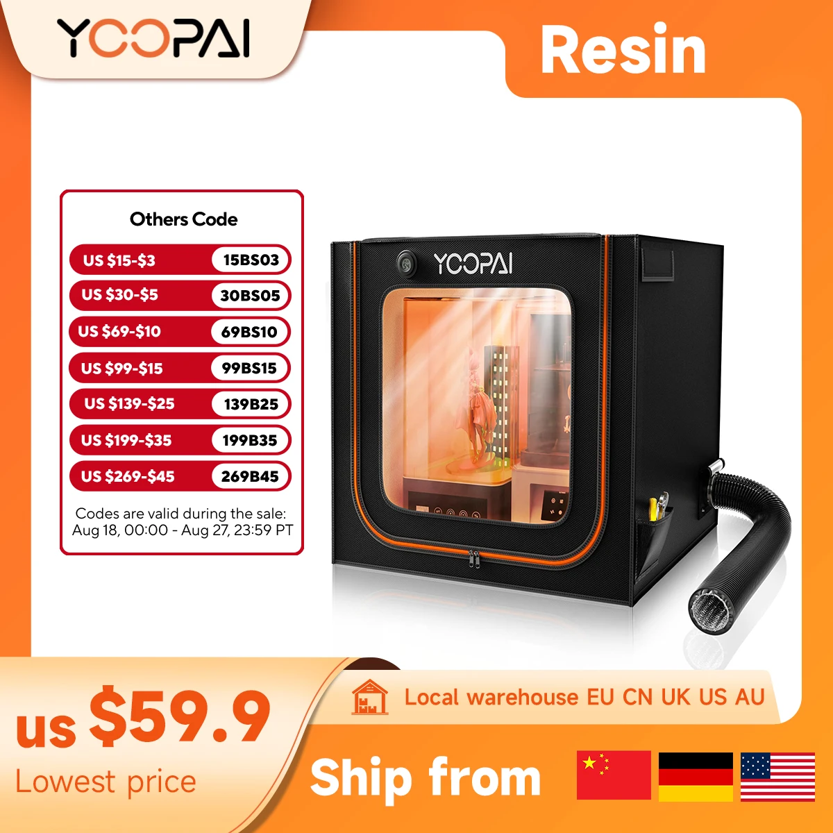YOOPAI 3D Printer Enclosure 3D Printer Resin Enclosure UV For Creality and all 3D Printer Large size Ventilation Kit LED Light
YOOPAI 3D Printer Enclosure 3D Printer Resin Enclosure UV For Creality and all 3D Printer Large size Ventilation Kit LED Light
