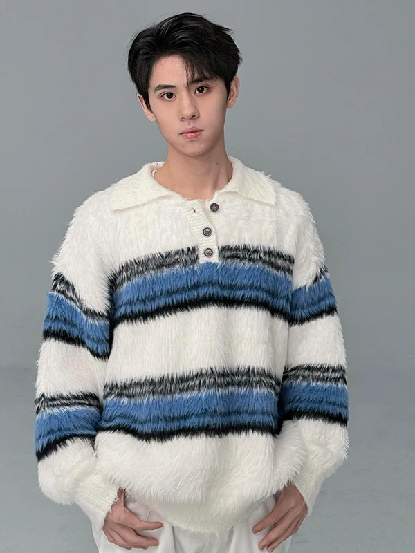 Winter Long Fur Ne Plu Knitted Sweater Men's Casual Sle Long Sve Striped Hoodie Warm Comfortable Faionable
Winter Long Fur Ne Plu Knitted Sweater Men's Casual Sle Long Sve Striped Hoodie Warm Comfortable Faionable