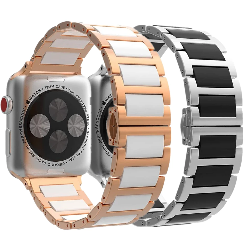 Ceramic Stainless Steel correa for apple watch 5 strap 44mm 40mm bands for iwatch band Series 4 3 pulseira 42mm 38mm bracelet
Ceramic Stainless Steel correa for apple watch 5 strap 44mm 40mm bands for iwatch band Series 4 3 pulseira 42mm 38mm bracelet