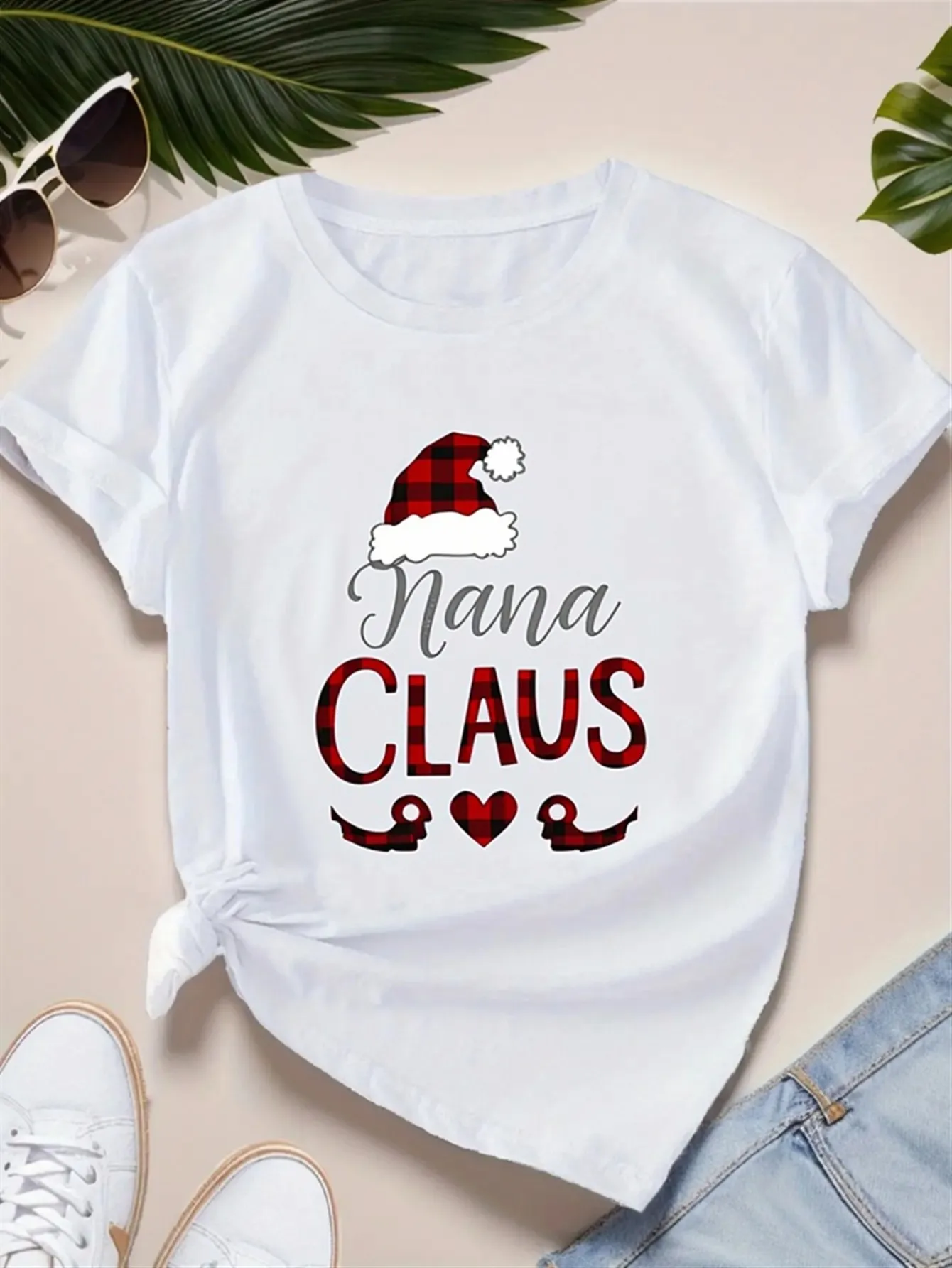 Women'S Funny Nana Claus Christmas Graphic White Top with Santa Hat Sleigh Print, Funny Xmas Gift for Grandma/Nana/Nana
Women'S Funny Nana Claus Christmas Graphic White Top with Santa Hat Sleigh Print, Funny Xmas Gift for Grandma/Nana/Nana