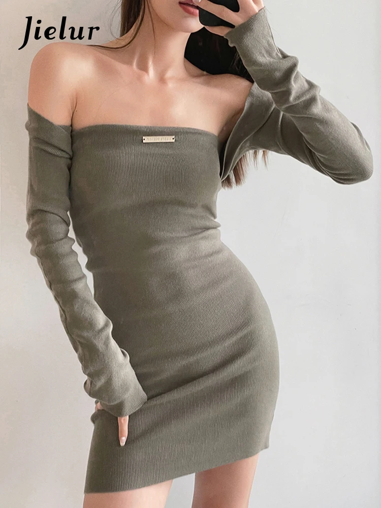 Jielur Tight Hip Ins Two Piece Set Women Dress New Slim Waist Solid Color Strapless Fashion Office Lady Elegant Women's Dresses
Jielur Tight Hip Ins Two Piece Set Women Dress New Slim Waist Solid Color Strapless Fashion Office Lady Elegant Women's Dresses