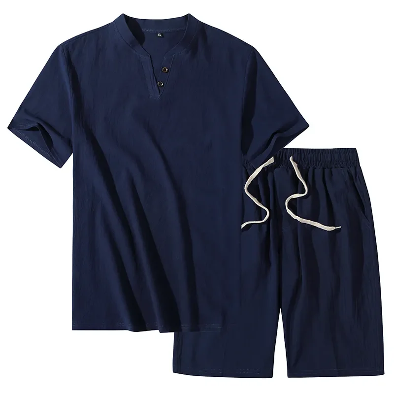 Men's Linen Cotton 2-Piece Set Henley Neck Short Sleeve & Shorts Casual Summer Outfit
Men's Linen Cotton 2-Piece Set Henley Neck Short Sleeve & Shorts Casual Summer Outfit