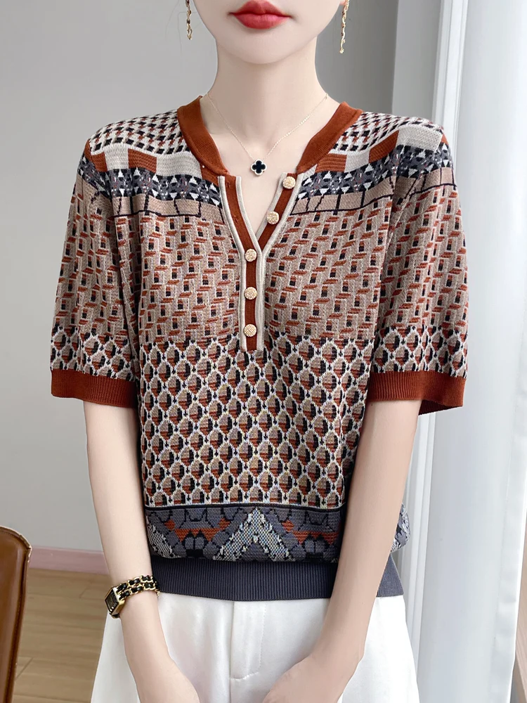 2025 New Large Size Summer Short Sleeve Scissor Collar T-Shirt Women' High Grade T-Shirt Fashion Comfortable Leisure T-Shirt Top
2025 New Large Size Summer Short Sleeve Scissor Collar T-Shirt Women' High Grade T-Shirt Fashion Comfortable Leisure T-Shirt Top