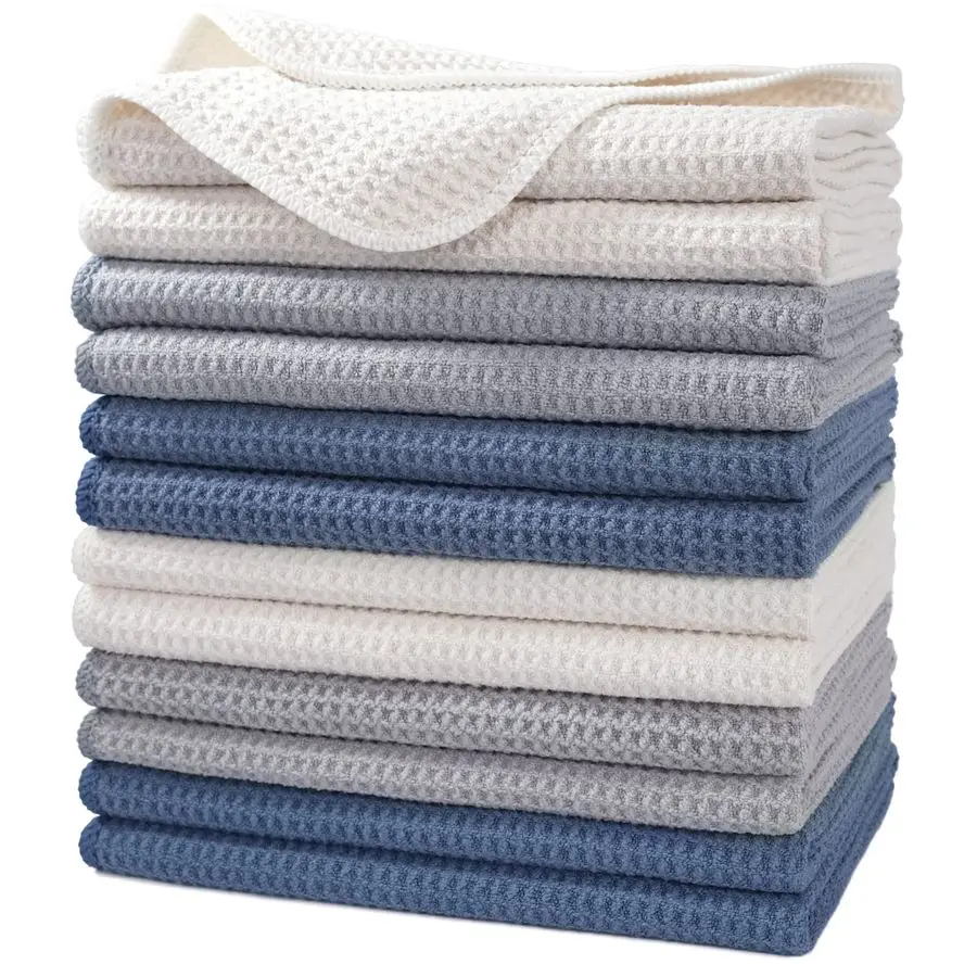 Premium Microfiber Kitchen Dish Hand Towel Waffle Weave 12 Pack 16x28 in, Dark Blue, Gray, Off White
Premium Microfiber Kitchen Dish Hand Towel Waffle Weave 12 Pack 16x28 in, Dark Blue, Gray, Off White