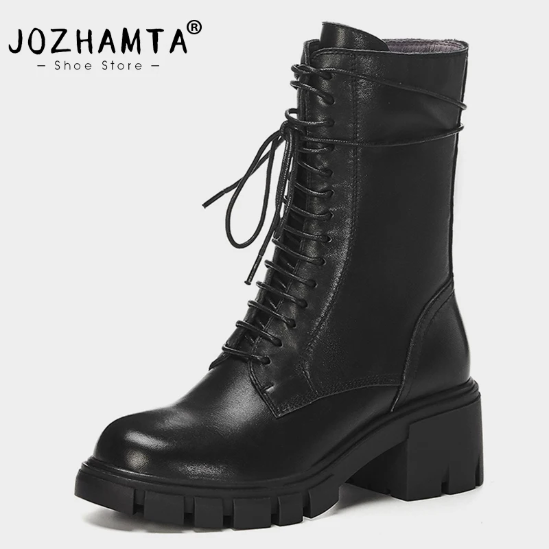 JOZHAMTA Size 34-39 Women Ankle Boots Genuine Leather Ins Fashion Platform Boots Winter Shoes For Women Chunky Heels Booties
JOZHAMTA Size 34-39 Women Ankle Boots Genuine Leather Ins Fashion Platform Boots Winter Shoes For Women Chunky Heels Booties