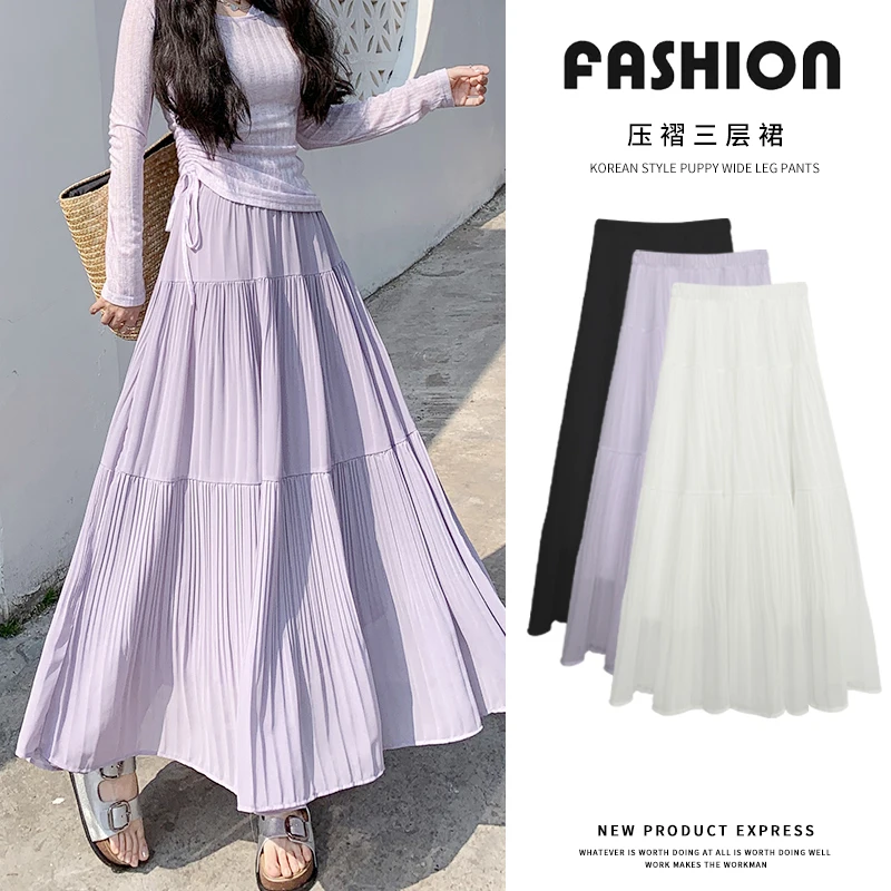 Korean Chiffon Half length Skirt for Women in Spring/Summer 2025, High Waist A-line Cake Display, Medium Length Skirt
Korean Chiffon Half length Skirt for Women in Spring/Summer 2025, High Waist A-line Cake Display, Medium Length Skirt