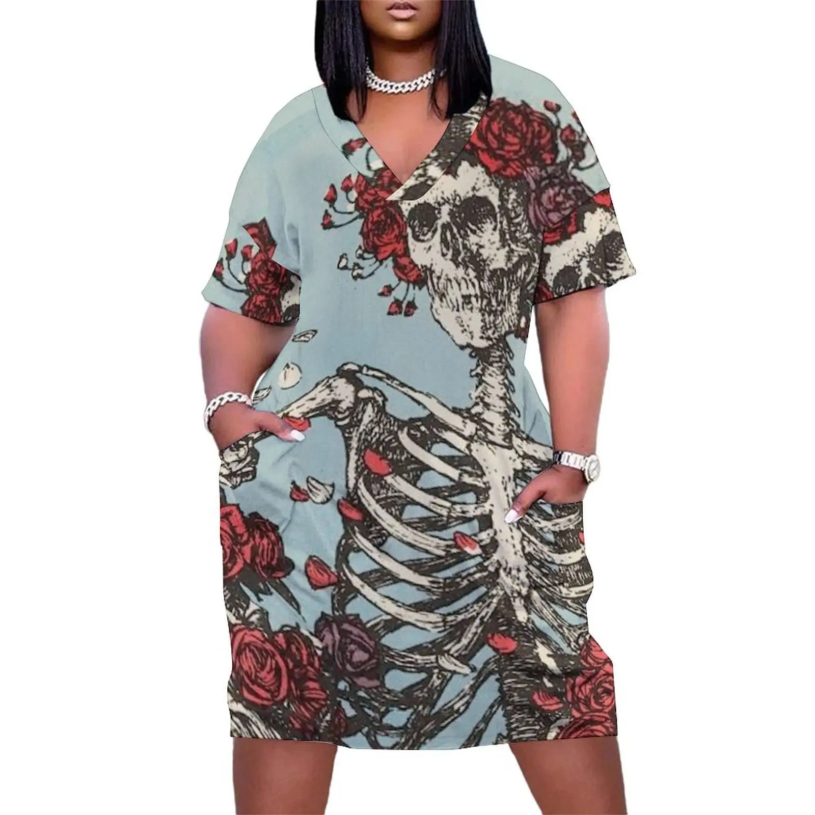 Aesthetic Rose Skeleton Ink Drawing Loose Pocket Dress elegant women's dresses for wedding summer dress women 2025
Aesthetic Rose Skeleton Ink Drawing Loose Pocket Dress elegant women's dresses for wedding summer dress women 2025