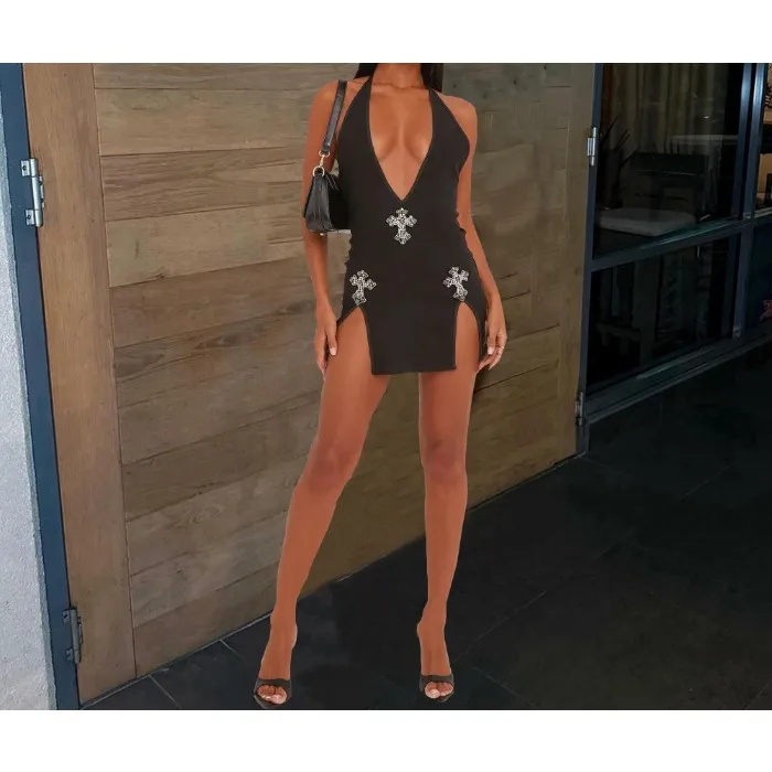 Bodycon Dress Woman 2025 Summer New Elegant Lace Up V-neck Backless Dresses Fashionable and Versatile Sleeveless Short Skirt
Bodycon Dress Woman 2025 Summer New Elegant Lace Up V-neck Backless Dresses Fashionable and Versatile Sleeveless Short Skirt