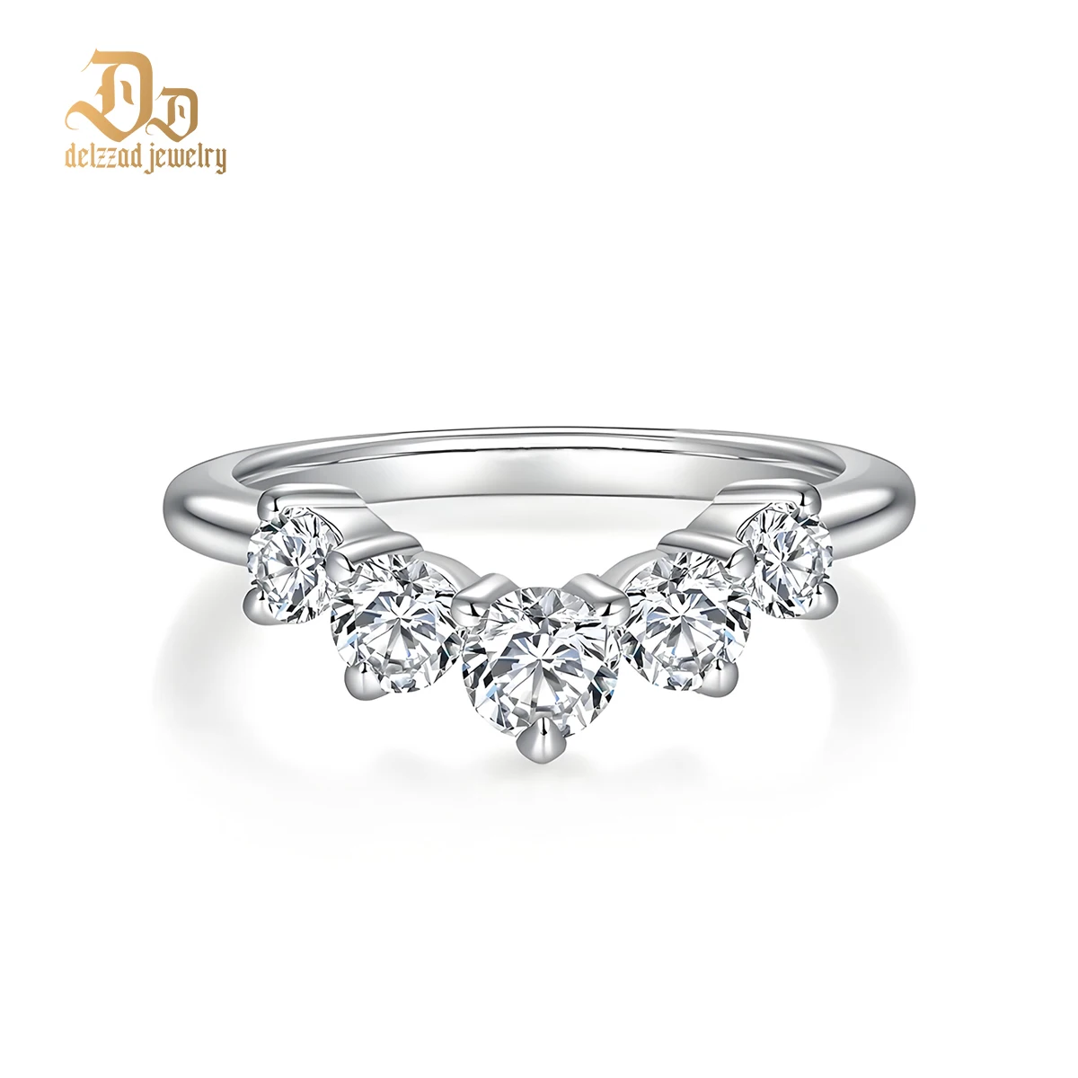 Delzzad V Shape Five Row Ring 100% S925 Silver Unisex Ring Luxury Moissanite Exquisite Simple Jewelry Sterling Silver Sparkling
Delzzad V Shape Five Row Ring 100% S925 Silver Unisex Ring Luxury Moissanite Exquisite Simple Jewelry Sterling Silver Sparkling