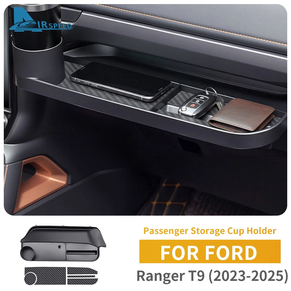 For Ford Ranger T9 2023 2024 2025 Co-pilot Storage Box Water Cup Holder ABS with Silicone Pat Carbon Texture Sticker Passenger
For Ford Ranger T9 2023 2024 2025 Co-pilot Storage Box Water Cup Holder ABS with Silicone Pat Carbon Texture Sticker Passenger
