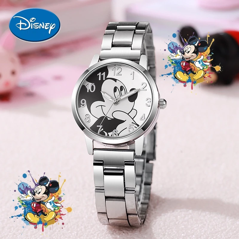 Серебряные часы Disney с Микки Маусом и Минни, детские часы для мальчиков и девочек, стальные студенческие кварцевые часы для взрослых, подарок на день рождения
Серебряные часы Disney с Микки Маусом и Минни, детские часы для мальчиков и девочек, стальные студенческие кварцевые часы для взрослых, подарок на день рождения