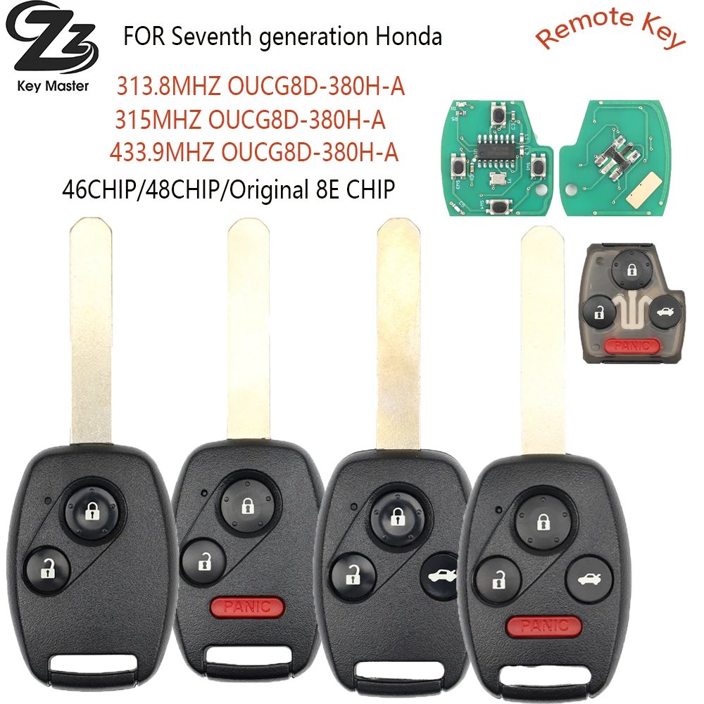 Zz-Store ID46/48/8ECHIP OUCG8D-380H/382H/384H-A 313,8/315/433,9 МГц автомобильный дистанционный ключ для Honda Fit Civic Accord CR-V Pilot Odyssey
Zz-Store ID46/48/8ECHIP OUCG8D-380H/382H/384H-A 313,8/315/433,9 МГц автомобильный дистанционный ключ для Honda Fit Civic Accord CR-V Pilot Odyssey
