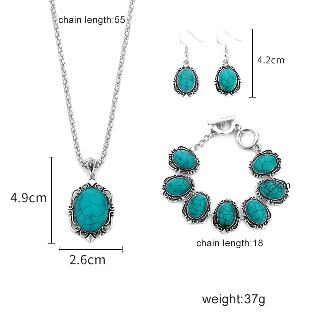 Turquoise Necklace Set Retro Silver Plated Classic Design Elegant Ladies Bohemian Jewelry Flower Earrings Stylish Outfit Party
Turquoise Necklace Set Retro Silver Plated Classic Design Elegant Ladies Bohemian Jewelry Flower Earrings Stylish Outfit Party