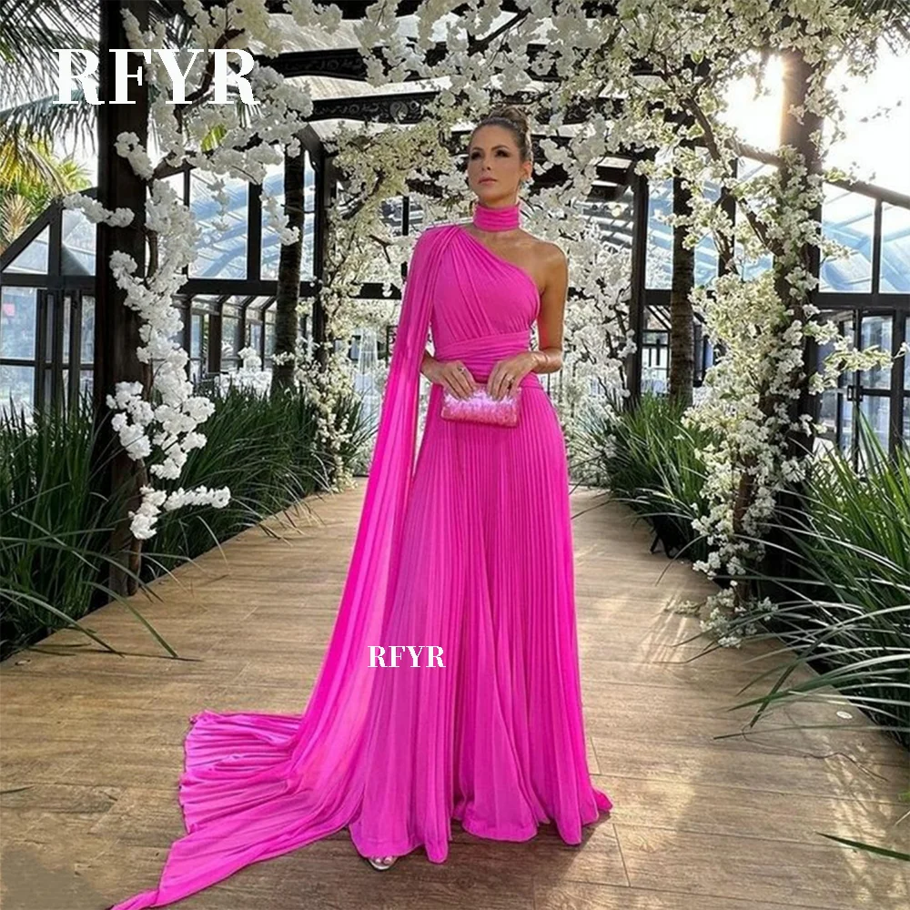 RFYR A Line Prom Dress One Shoulder Party Dress Chiffon Evening Dress with Side Shawl Fish Boned Party Gowns Vestidos De Noche
RFYR A Line Prom Dress One Shoulder Party Dress Chiffon Evening Dress with Side Shawl Fish Boned Party Gowns Vestidos De Noche
