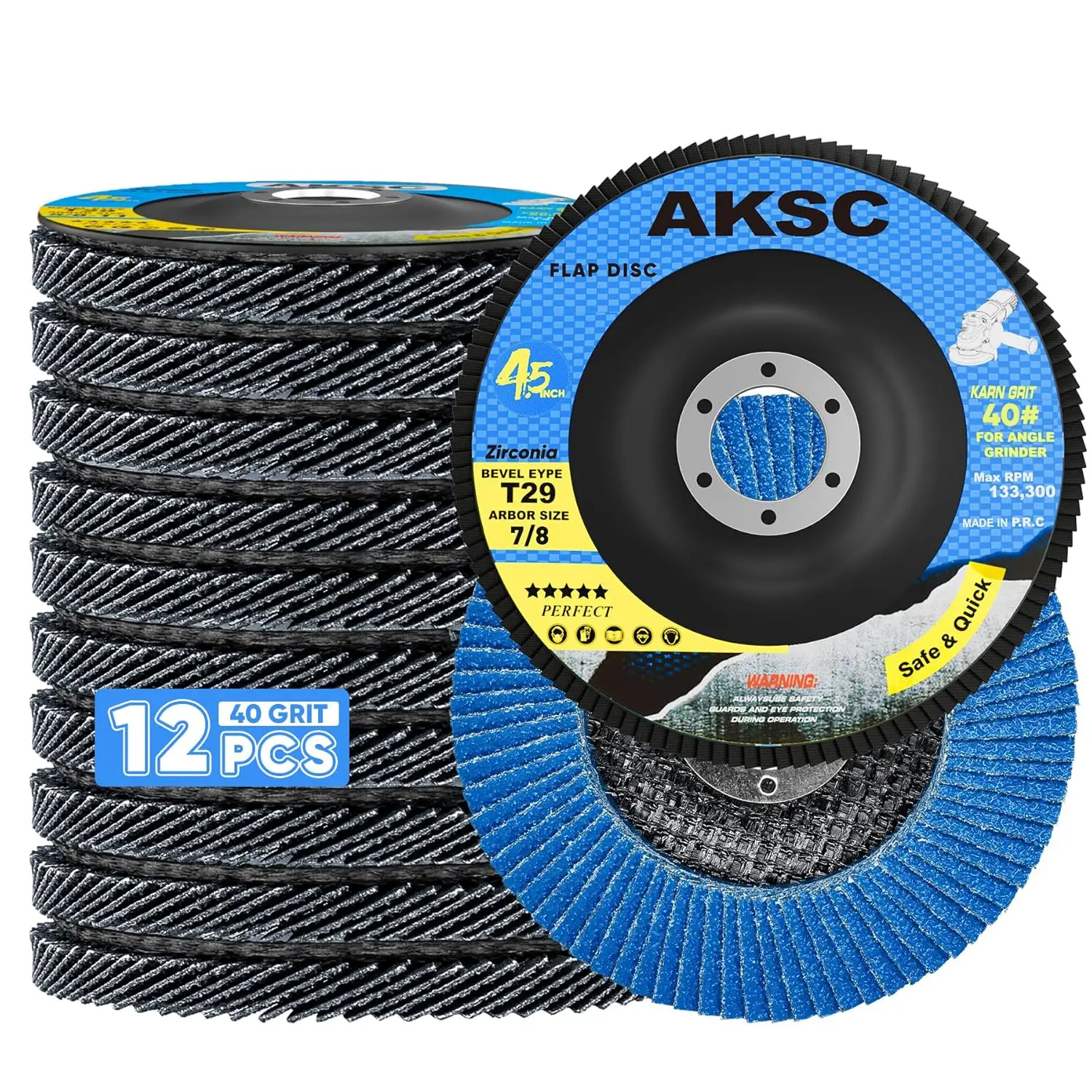 4.5 Inch Flap Discs 40 Grit, Durable No Sand Loss, 4 1/2 x 7/8-Inch for Stainless Steel & Metal Polishing, Rust Removal (12Pcs)
4.5 Inch Flap Discs 40 Grit, Durable No Sand Loss, 4 1/2 x 7/8-Inch for Stainless Steel & Metal Polishing, Rust Removal (12Pcs)