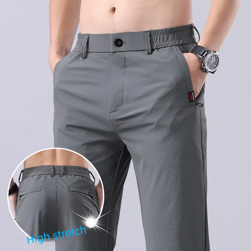 Brand Clothing High Stretch Men's Casual Pants Summer Thin Zippered Pocket Elastic Waist Sweatpants Slim Joggers Trousers Man 38
Brand Clothing High Stretch Men's Casual Pants Summer Thin Zippered Pocket Elastic Waist Sweatpants Slim Joggers Trousers Man 38