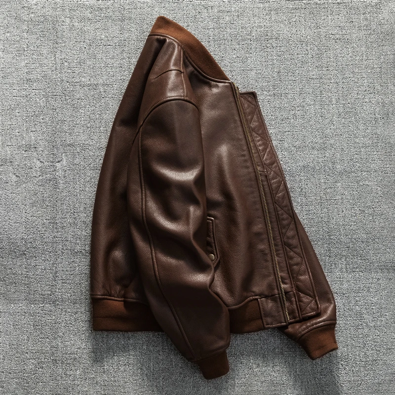 Red Brown Autumn Leather Jacket Men Military Style Plus Size 6XL Genuine Natural Cowhide Slim Fit MA1 Flight Coat
Red Brown Autumn Leather Jacket Men Military Style Plus Size 6XL Genuine Natural Cowhide Slim Fit MA1 Flight Coat
