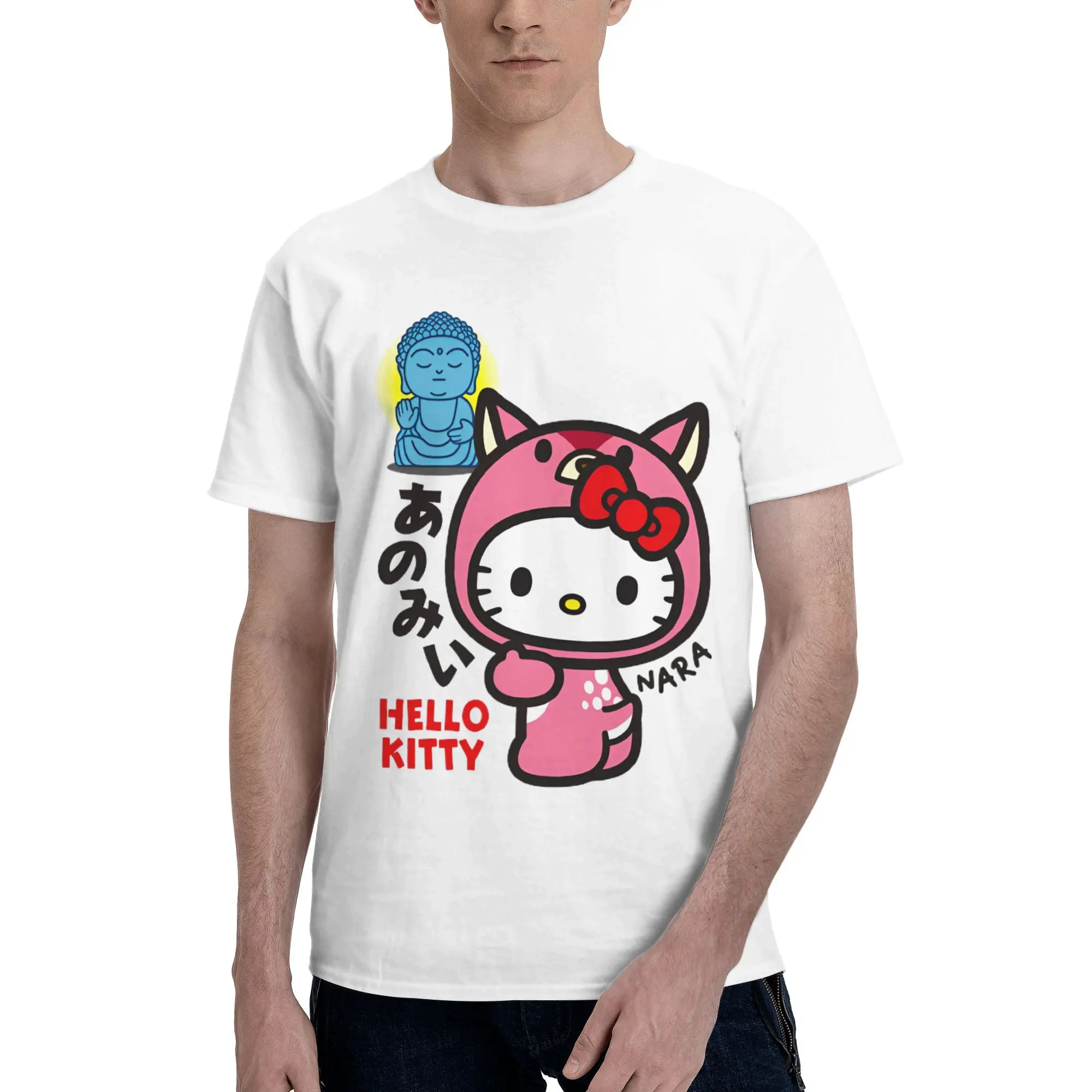 Футболка Hello Kitty с оленем и Буддой, пляжные футболки в стиле Харадзюку, мужские футболки из чистого хлопка с круглым вырезом 4XL, 5XL, 6XL, забавная футболка с короткими рукавами
Футболка Hello Kitty с оленем и Буддой, пляжные футболки в стиле Харадзюку, мужские футболки из чистого хлопка с круглым вырезом 4XL, 5XL, 6XL, забавная футболка с короткими рукавами