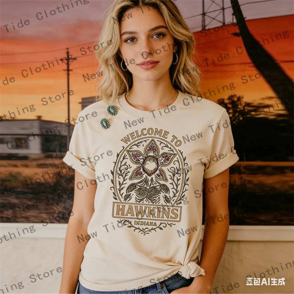 Camiseta con estampado Vintage de Stranger para hombre y mujer, camiseta gráfica de Flower Hawkins, ropa de calle Y2K
Camiseta con estampado Vintage de Stranger para hombre y mujer, camiseta gráfica de Flower Hawkins, ropa de calle Y2K