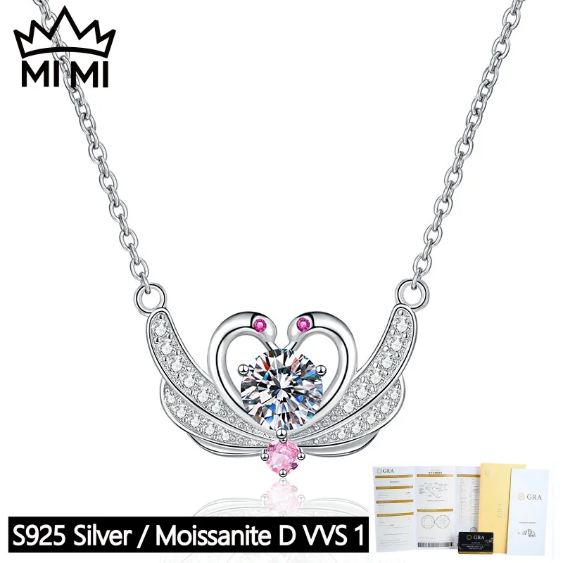 MI MI S925 Sterling Silver 1CT GRA Certified Swan Necklace Elegant Moissanite Collarbone Chain for Women with Gift Box
MI MI S925 Sterling Silver 1CT GRA Certified Swan Necklace Elegant Moissanite Collarbone Chain for Women with Gift Box