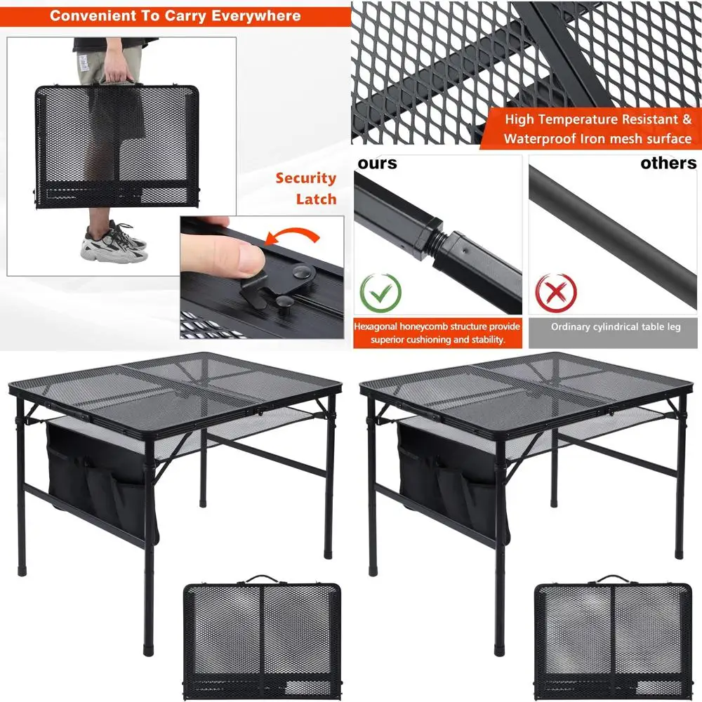 Портативный складной стол-гриль, регулируемая высота 3x2 фута, сетчатая верхняя часть и сумка, уличная мебель для кемпинга, пикников, пляжа, барбекю, Bl
Портативный складной стол-гриль, регулируемая высота 3x2 фута, сетчатая верхняя часть и сумка, уличная мебель для кемпинга, пикников, пляжа, барбекю, Bl