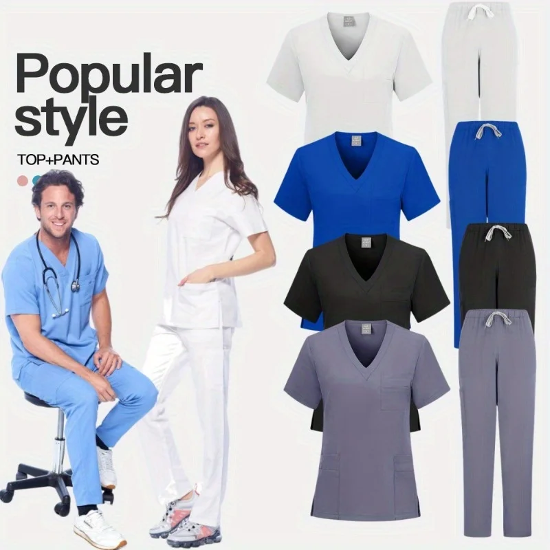 Pet Hospital Beauty Hospital Men's and Women's V-neck Short Sleeved Doctor Nurse Handwashing Work Set
Pet Hospital Beauty Hospital Men's and Women's V-neck Short Sleeved Doctor Nurse Handwashing Work Set