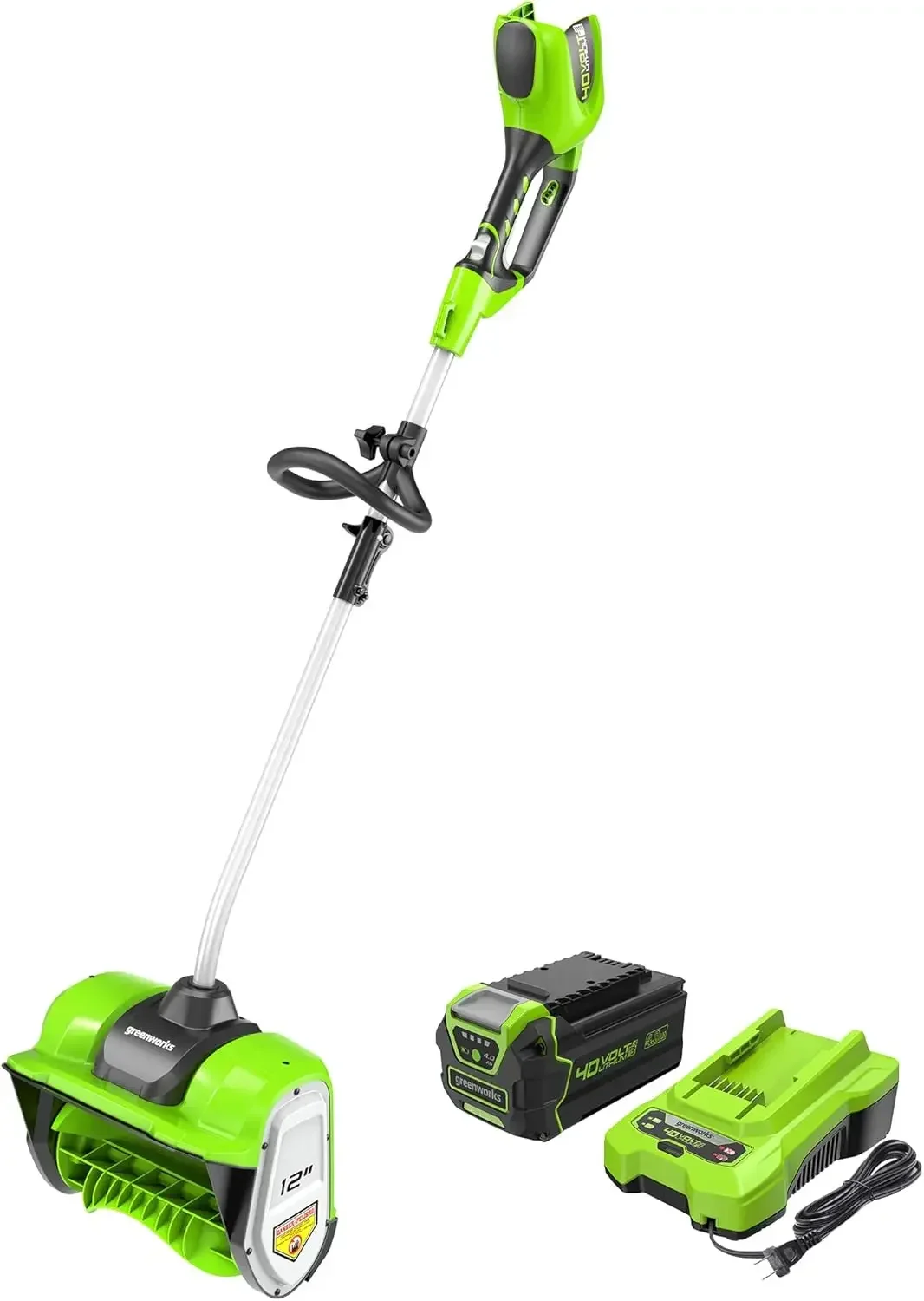 Greenworks 40 В (75+ совместимых инструментов) 12-дюймовая аккумуляторная лопата для снега, аккумулятор 4,0 Ач и зарядное устройство в комплекте
Greenworks 40 В (75+ совместимых инструментов) 12-дюймовая аккумуляторная лопата для снега, аккумулятор 4,0 Ач и зарядное устройство в комплекте