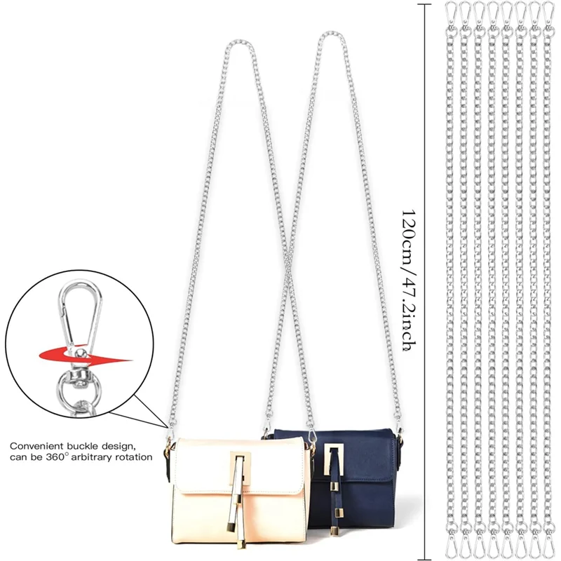 8 PCS Purse Chain Replacement Wallet Chain Shoulder Bag Chain Metal DIY Shoulder Body Bag Chain 47 Inch Silver
8 PCS Purse Chain Replacement Wallet Chain Shoulder Bag Chain Metal DIY Shoulder Body Bag Chain 47 Inch Silver