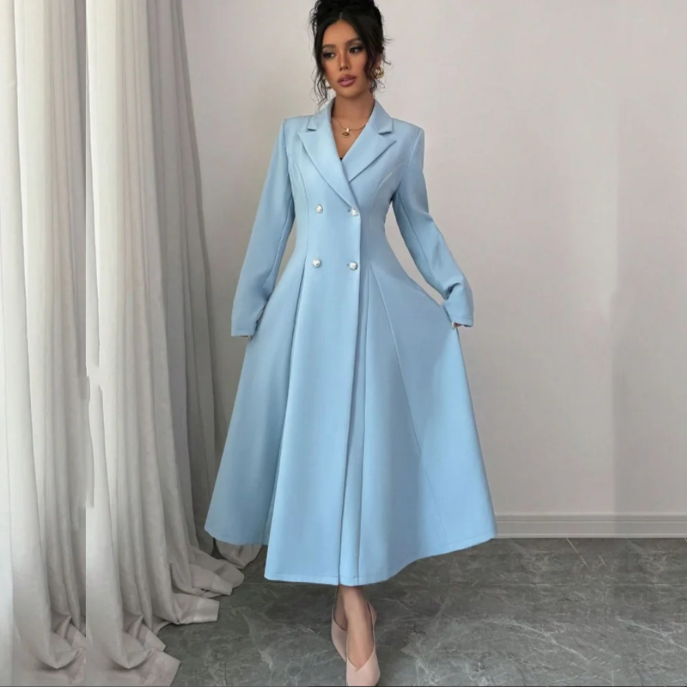 Customized A-line Button Tea-Length Prom Gowns Jersey Draped Long Sleeve Evening Dresses V-neck Party Dresses
Customized A-line Button Tea-Length Prom Gowns Jersey Draped Long Sleeve Evening Dresses V-neck Party Dresses