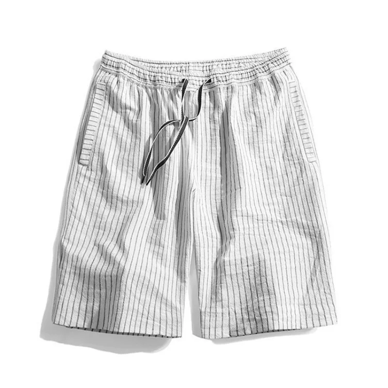 Men's Striped Cotton Shorts Summer Japanese Style Straight Leg Five Point Casual Beach Pants
Men's Striped Cotton Shorts Summer Japanese Style Straight Leg Five Point Casual Beach Pants