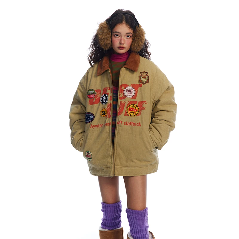 Autumn Winter Men Women Label Retro Print Streetwear Loose Casual Thicken Warm Cargo Jacket Parkas Coat Unisex Outerwear
Autumn Winter Men Women Label Retro Print Streetwear Loose Casual Thicken Warm Cargo Jacket Parkas Coat Unisex Outerwear