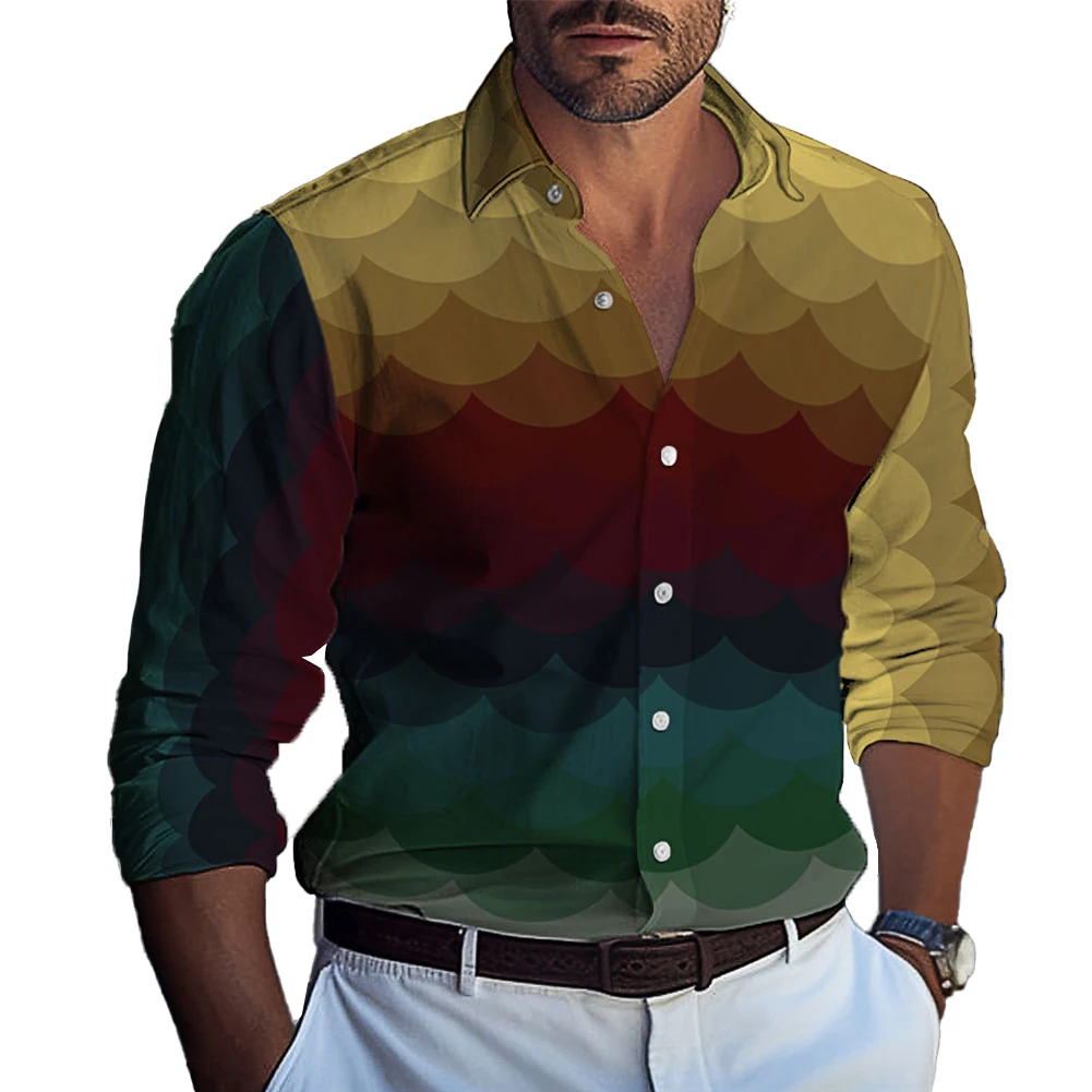 Stylish Men's Printed Long Sleeve Shirts Tops Casual Sports Fitness Buttons Lapel Collar Party Dress Up Shirt Male
Stylish Men's Printed Long Sleeve Shirts Tops Casual Sports Fitness Buttons Lapel Collar Party Dress Up Shirt Male