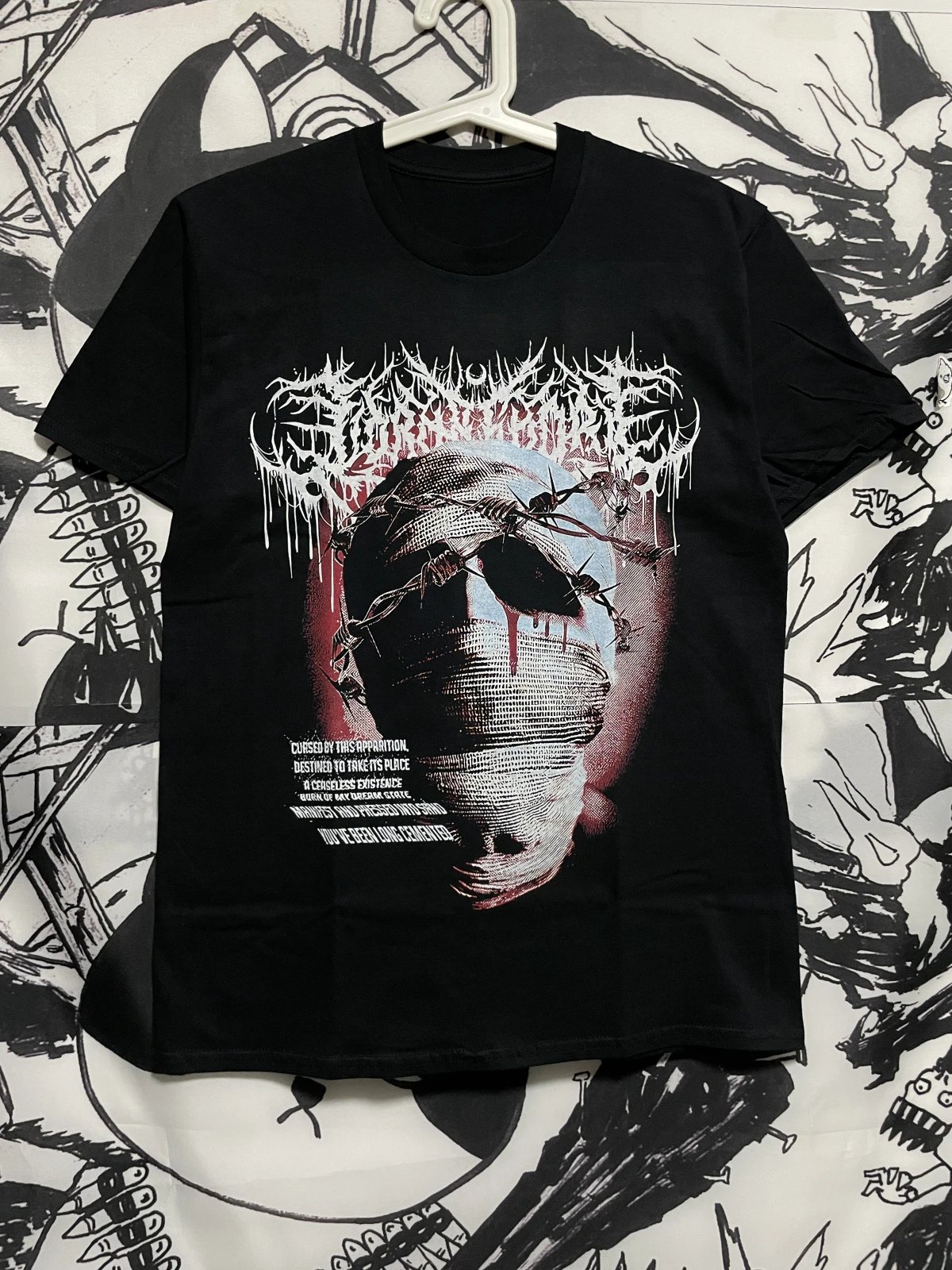 LORNA SHORE Slam Deathcore Merchandise T-shirt Album Cover in Blue 
LORNA SHORE Slam Deathcore Merchandise T-shirt Album Cover in Blue