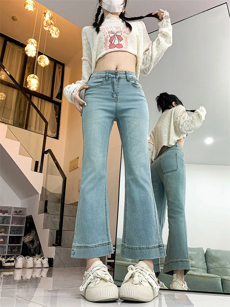 plus Size Women's Light Wash High Waist Bell Bottom Jeans Spring Vintage Small Nine Point Smoking Pants Casual Style Jeans
plus Size Women's Light Wash High Waist Bell Bottom Jeans Spring Vintage Small Nine Point Smoking Pants Casual Style Jeans