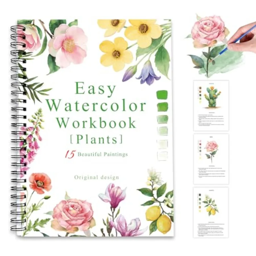Watercolor Workbooks, 15 Beautiful Paintings for Water Color Book Adult, Watercolor Coloring Book for Beginners, Watercolor Wor
Watercolor Workbooks, 15 Beautiful Paintings for Water Color Book Adult, Watercolor Coloring Book for Beginners, Watercolor Wor