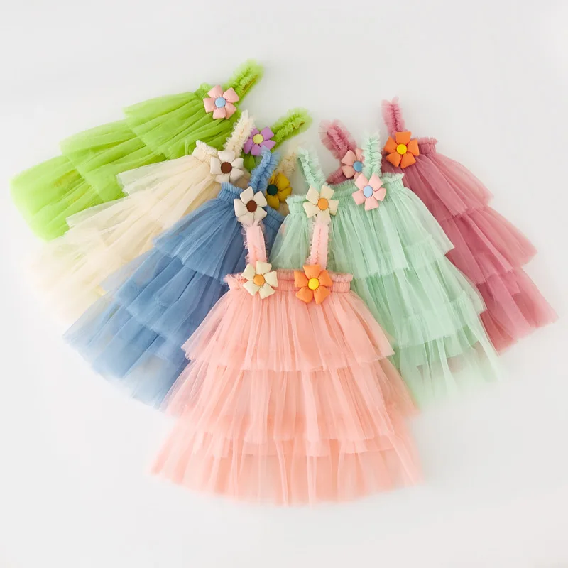Cute Baby Girl Clothes Solid Colour Ruffled Floral Decorated Net Garter Cake Dress For A Girl Birthday Sweet Princess Dress
Cute Baby Girl Clothes Solid Colour Ruffled Floral Decorated Net Garter Cake Dress For A Girl Birthday Sweet Princess Dress