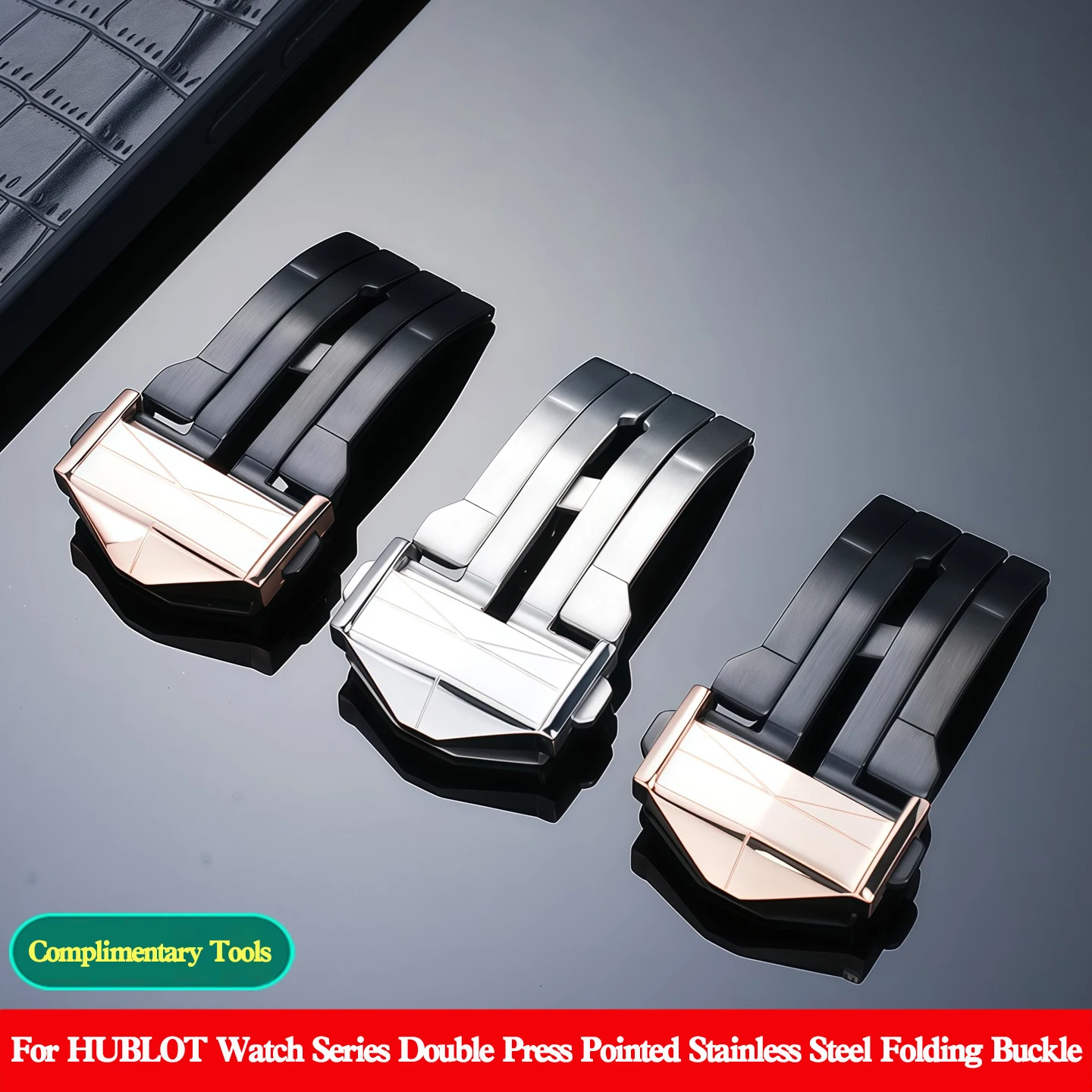 For HUBLOT Watch Series Silicone Belt Buckle Accessories High-Quality Stainless Steel Double Press Pointed Folding Buckle 22mm
For HUBLOT Watch Series Silicone Belt Buckle Accessories High-Quality Stainless Steel Double Press Pointed Folding Buckle 22mm