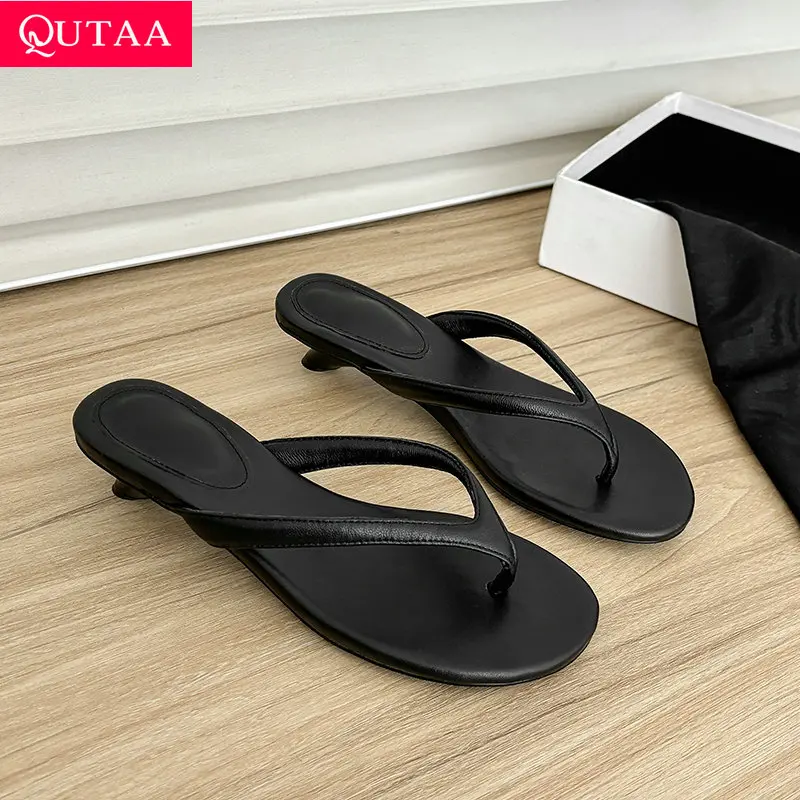QUTAA 2026 News Fashion Women Summer Sandals Pumps Shoes Cow Leather Mid Heels Flip-flops Pointed Toe Shoes Dress Party 34-40
QUTAA 2026 News Fashion Women Summer Sandals Pumps Shoes Cow Leather Mid Heels Flip-flops Pointed Toe Shoes Dress Party 34-40