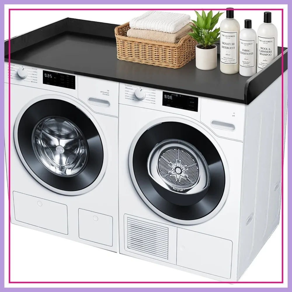 54" Solid Wood Laundry Countertop for Front-Load Washer & Dryer, Black
54" Solid Wood Laundry Countertop for Front-Load Washer & Dryer, Black