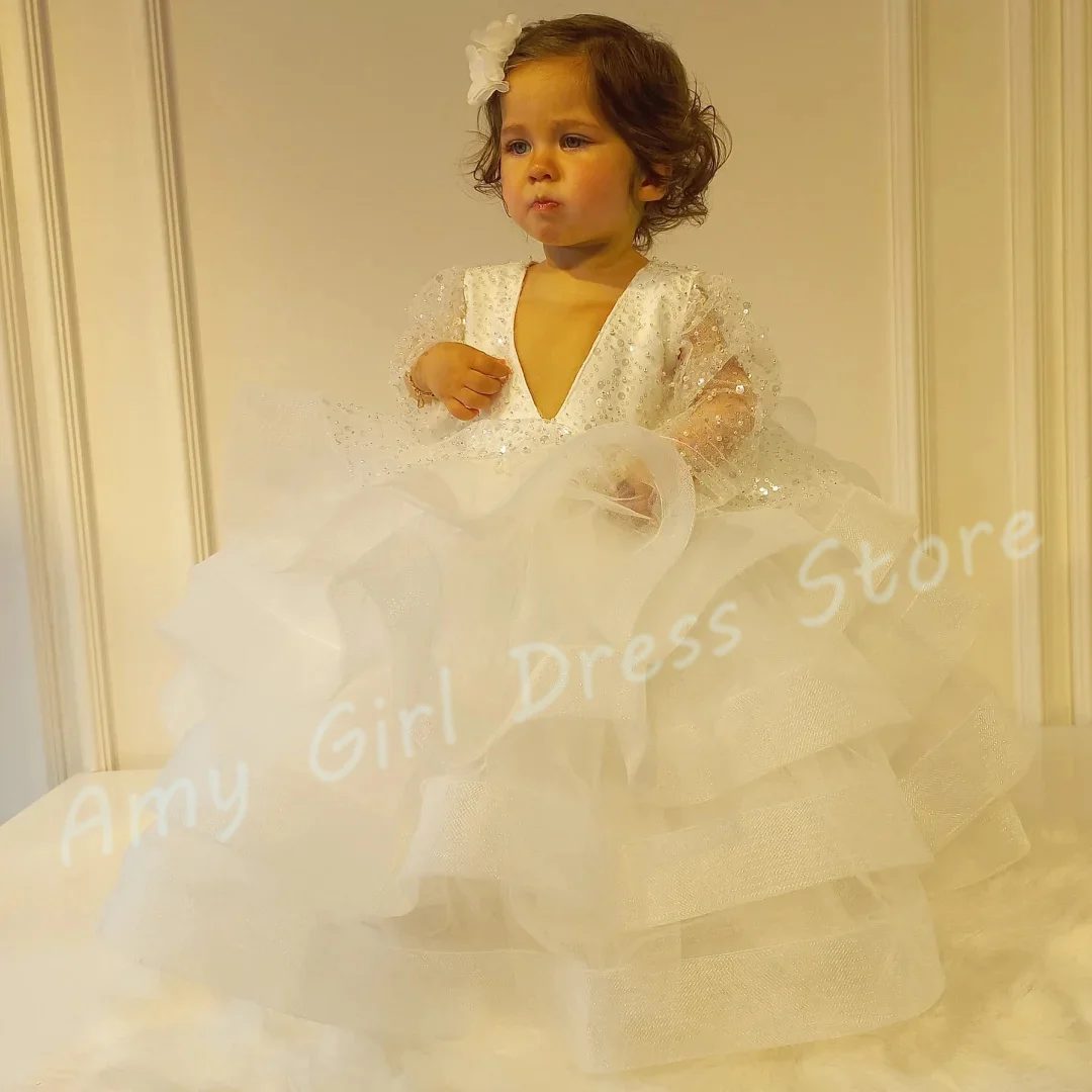 Customized Ivory Flower Girl Dress For Wedding Tiered Tulle Sequins Pearls Floor Length Baby Birthday Banquet Princess Prom Gown
Customized Ivory Flower Girl Dress For Wedding Tiered Tulle Sequins Pearls Floor Length Baby Birthday Banquet Princess Prom Gown