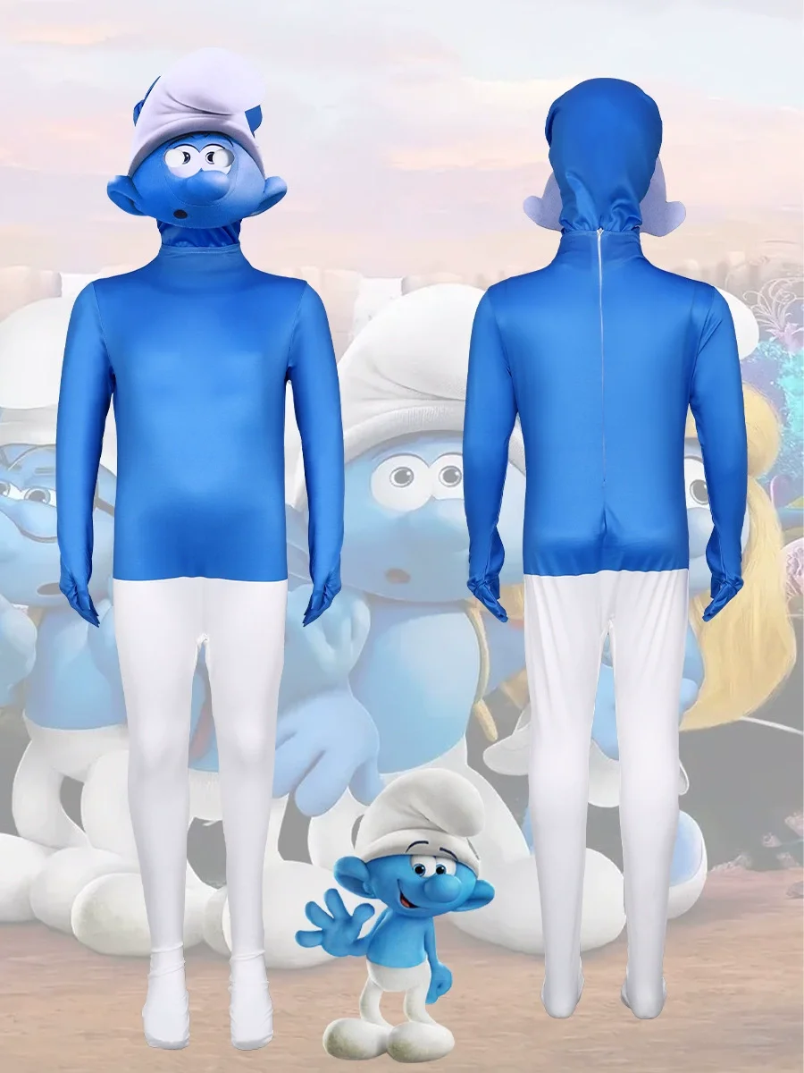 Adults Kids Smurfs Cosplay Costumes Cute Blue Color Long Sleeve Tight Jumpsuit and Mask Set for Party or Carnival Wear
Adults Kids Smurfs Cosplay Costumes Cute Blue Color Long Sleeve Tight Jumpsuit and Mask Set for Party or Carnival Wear