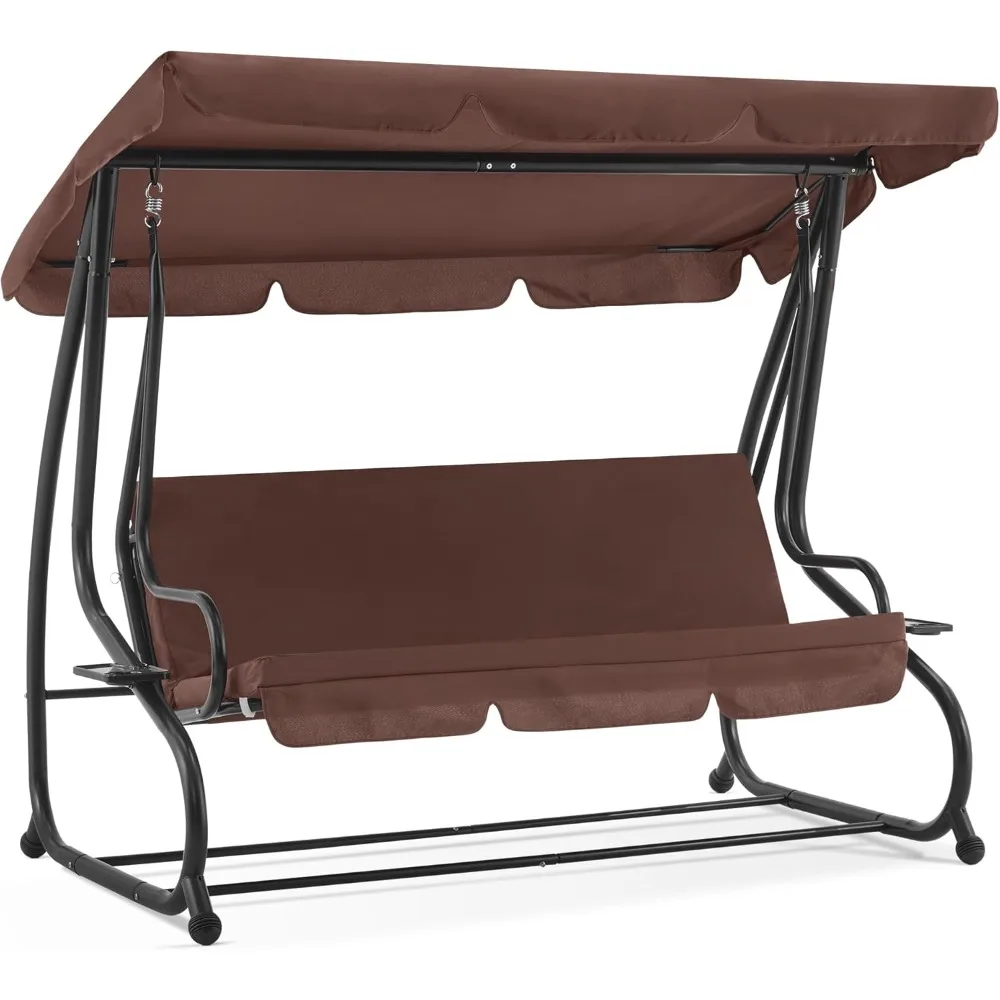 3 Seat Patio Swing Chair, Outdoor Swing with Adjustable Canopy, Weather Resistant Steel Frame, Porch Swing Sets for Backyard, P
3 Seat Patio Swing Chair, Outdoor Swing with Adjustable Canopy, Weather Resistant Steel Frame, Porch Swing Sets for Backyard, P