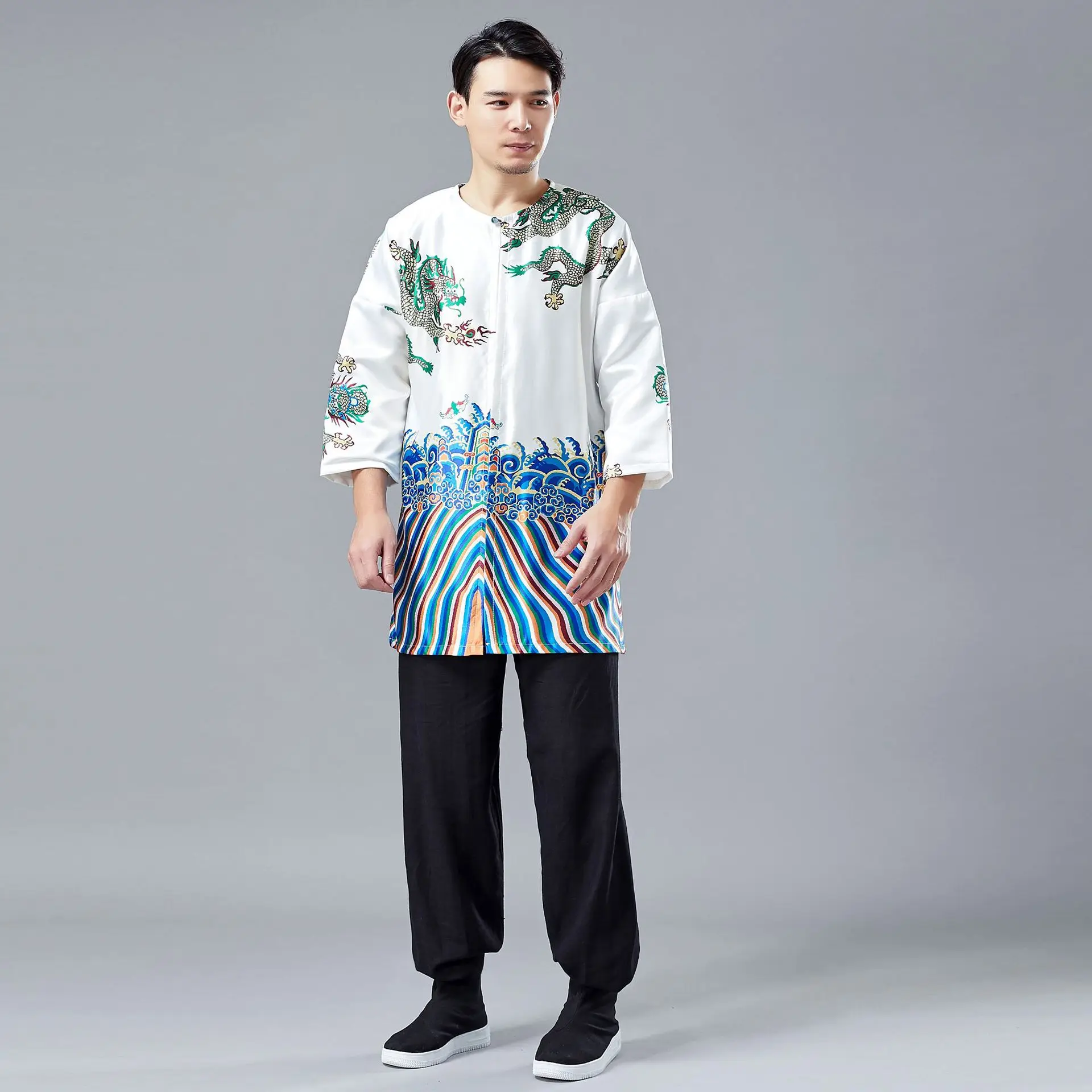 Spring New Jade Long Shirt Retro Chinese Style Long Shirt Men's Long Sleeve Yinlong Xiangyun Top
Spring New Jade Long Shirt Retro Chinese Style Long Shirt Men's Long Sleeve Yinlong Xiangyun Top