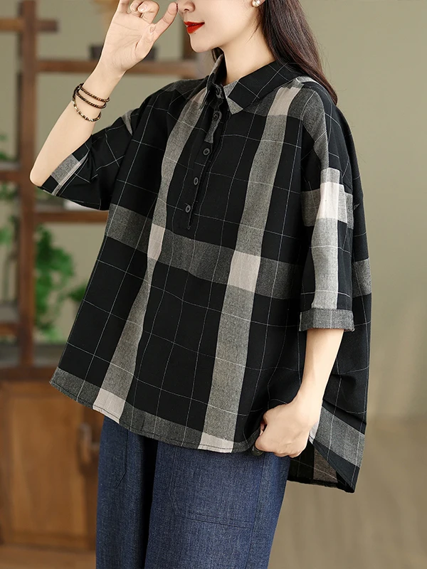 Цветной хлопковый льняной топ в стиле ретро в стиле пэчворк, свободный крой, повседневный летний топ с воротником на пуговицах Five Sve для женщин больших размеров
Цветной хлопковый льняной топ в стиле ретро в стиле пэчворк, свободный крой, повседневный летний топ с воротником на пуговицах Five Sve для женщин больших размеров