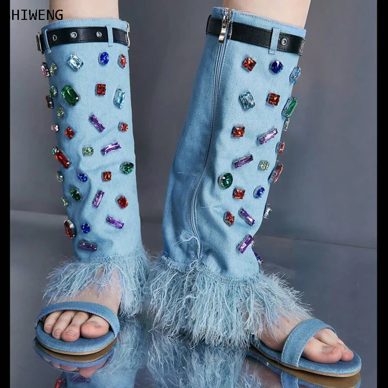 2024 New Women's Diamond Sandals Hollow Short Boots Sexy Party Dressy Shoes Fashion Luxury Shiny Open Toe Flat Bottom Sandals
2024 New Women's Diamond Sandals Hollow Short Boots Sexy Party Dressy Shoes Fashion Luxury Shiny Open Toe Flat Bottom Sandals