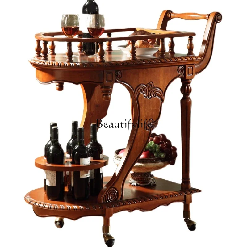 American solid wood dining car Household solid wood mobile European restaurant wine delivery car
American solid wood dining car Household solid wood mobile European restaurant wine delivery car