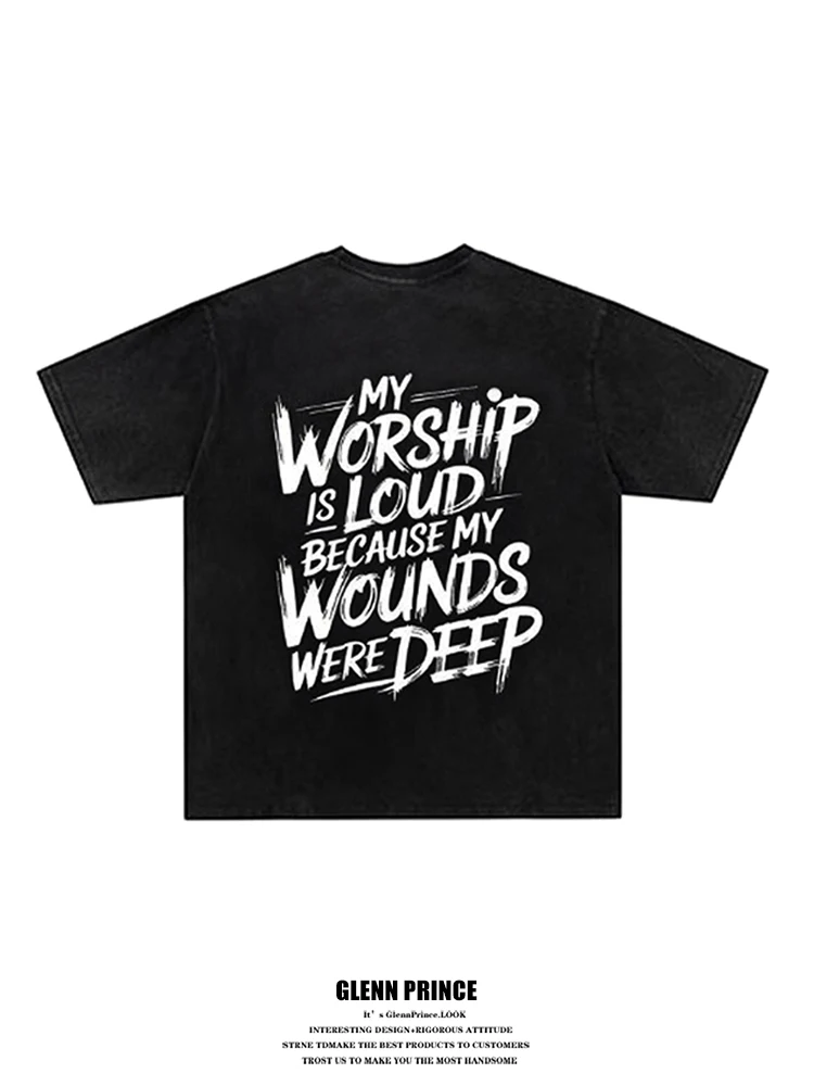 GPstudio American Retro Graffiti Letter Print Washed Heavy Short Sleeve T-Shirt Summer Loose round Neck Top for Youth
GPstudio American Retro Graffiti Letter Print Washed Heavy Short Sleeve T-Shirt Summer Loose round Neck Top for Youth