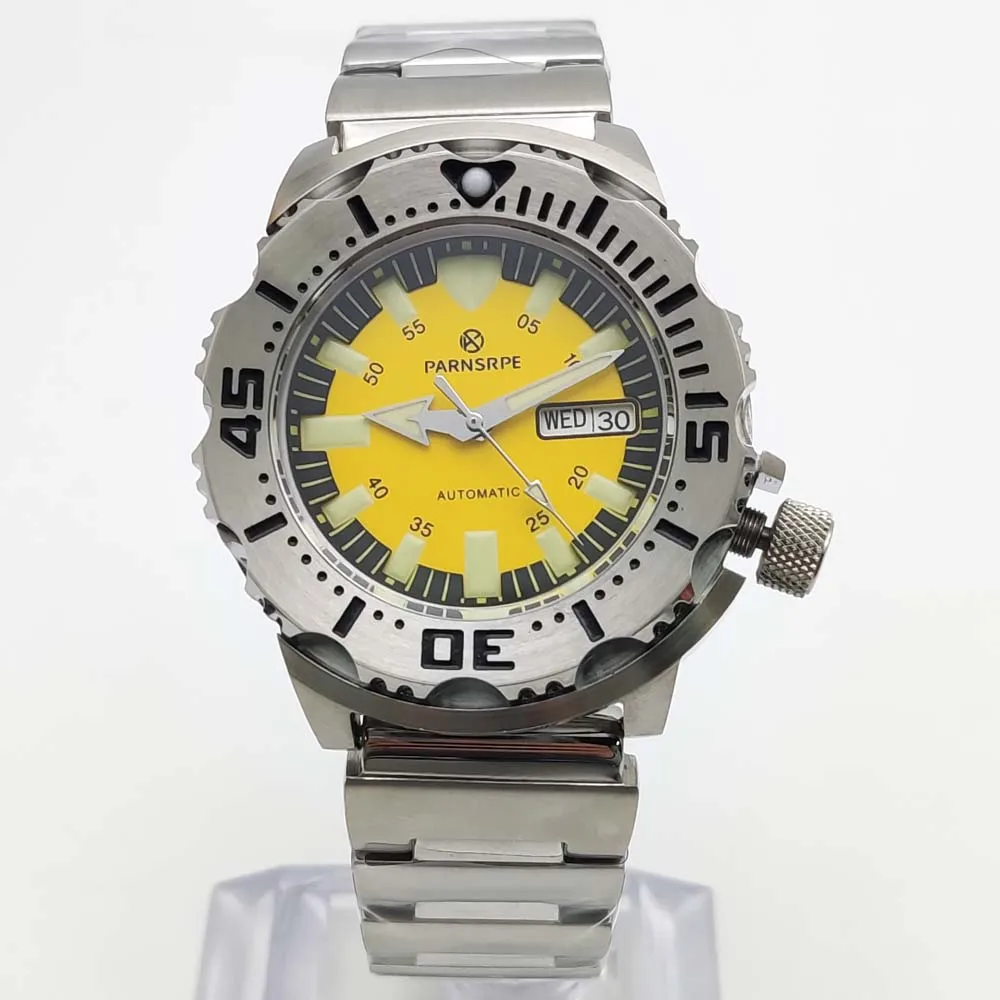 NH36 Date Display Yellow Aseptic Dial Sapphire Glass 42mm Stainless Steel Automatic Men's Watch Rotating Bezel
NH36 Date Display Yellow Aseptic Dial Sapphire Glass 42mm Stainless Steel Automatic Men's Watch Rotating Bezel
