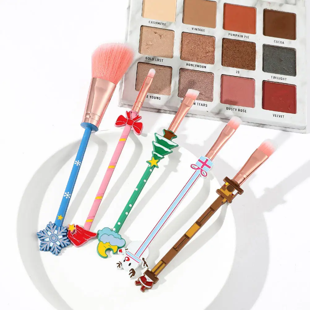 5Pcs Artificial Fiber H held Makeup Brush Set Durable Blending Tools Xmas Themed Beauty Accessories For Cosmetics
5Pcs Artificial Fiber H held Makeup Brush Set Durable Blending Tools Xmas Themed Beauty Accessories For Cosmetics
